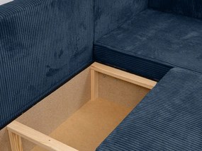 Sötétkék sarokkanapé SMART COSARO, kinyitható + 2 párna AJÁNDÉK