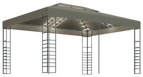 tópszínű pavilon LED fényfüzérrel 3 x 4 m