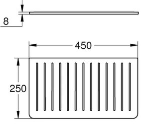 GROHE 40872K00 - Csepegtetőtálca 450 x 250 mm kerámia/fekete