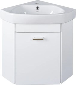 VivaStyle ARDA fali sarokszekrény CeraStyle ARDA porcelán sarokmosdóval 46 x 46 cm - BALOS