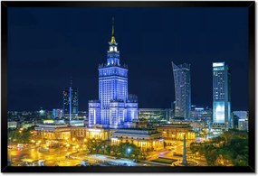 Poszterek keretben 60x40 Varsó éjszaka Palota