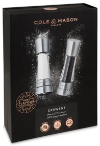 Cole&Mason - DERWENT só- és borsőrlő szett, 2 db, 19 cm, fényes króm