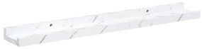vidaXL Falpolc polcokkal 4 pcs Fehér márvány 60 x 9 x 3 cm Faanyag