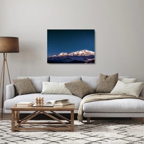 A hegyek és az éjszakai égbolt képe (üvegen) (70x50 cm)