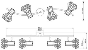 Globo 54017-4M - PRISKA 4xE27/40W spotlámpa 230V