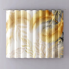Gyönyörű modern nyomtatott fátyol függöny Arany tollak 270x150cm