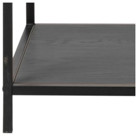 Fekete könyvespolc kőrisfa dekorral 114x185 cm Seaford – Actona
