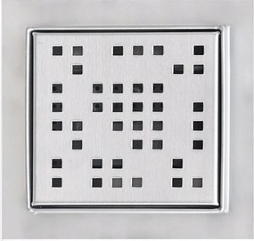 Lefolyó Négyszögletes Pixel Rozsdamentes Acél Zuhanytálca 12X12