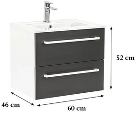 Vario Clam 60 alsó szekrény mosdóval