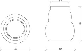 Fehér üveg kézzel készített váza (magasság 22 cm) Dam – noo.ma