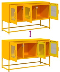 mustársárga hidegen hengerelt acél TV-szekrény 100,5x39x60,5 cm