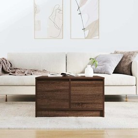 Barna tölgyfa dohányzóasztal fiókokkal 70,5x70x40 cm