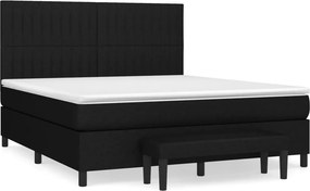 vidaXL fekete szövet rugós ágy matraccal 160x200 cm