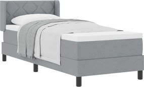 vidaXL Boxrugós ágy matracmal Világosszürke 200 x 80 cm Poliészter