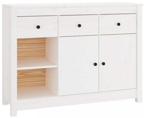 fehér tömör fenyőfa tálalószekrény 100x35x74 cm