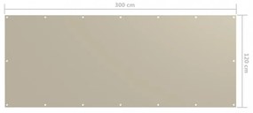 bézs oxford-szövet erkélyparaván 120 x 300 cm