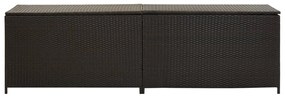 vidaXL barna polyrattan kerti tárolóláda 200 x 50 x 60 cm