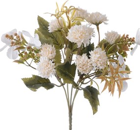 Selyemvirág csokor, 10 fejes, 28cm magas - Fehér