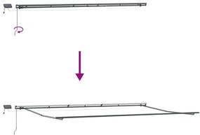 Manuális Behúzható Napellenző LED világítással narancs és barna 600x300 cm