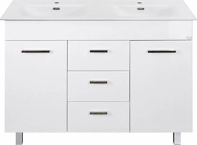 TMP FLAT 120 álló fürdőszobabútor - Lava porcelán DUPLA mosdóval - 121 x 46 cm