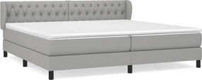 vidaXL világosszürke szövet rugós ágy matraccal 200 x 200 cm