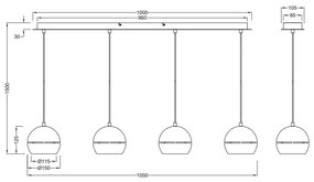 Trio - Csillár zsinóron FLETCHER 4xE14/40W/230V matt króm