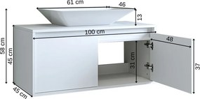 Mosdószekrény, 100 cm – TR283VLN1466