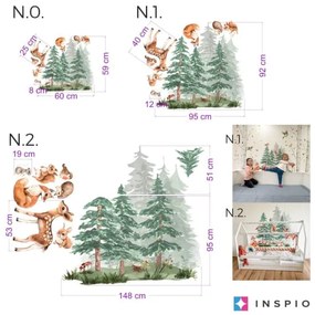INSPIO Falmatricák gyerekeknek - Állatokkal teli erdő