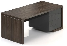 Lineart asztal 180 x 85 cm + jobb konténer, sötét szil / antracit
