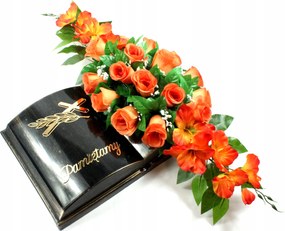 Könyv a sírra nád Rózsák narancssárga kardvirág Könyv kompozíció Minták