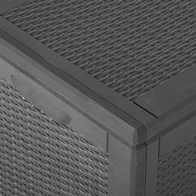 fekete PP rattan kerti tárolóláda 180 L