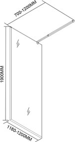 River walk in zuhanyfal 120x190 cm