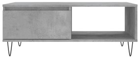 Betonszürke szerelt fa dohányzóasztal 90 x 60 x 35 cm