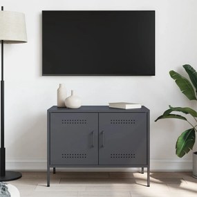 antracitszürke acél TV-szekrény 68 x 39 x 50,5 cm