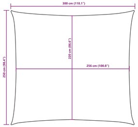 barna téglalap alakú oxford-szövet napvitorla 2,5 x 3 m