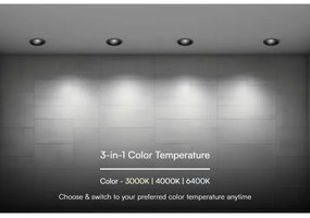 LED mennyezeti lámpa 24W 230V 3000/4000/6400K Ø13,5 cm fekete