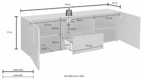 SERIAN fehér TV-asztal