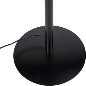 Retro állólámpa fekete krémszínű nagyi búrával 45 cm - Simplo