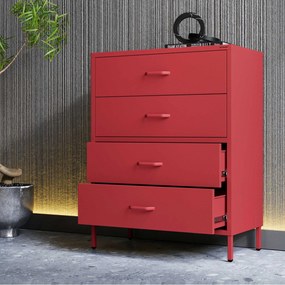 Komód CARLA , 800 x 1015 x 400 mm, Modern: piros