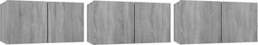 vidaXL 3 db sonoma tölgy színű fa függő TV-szekrény 60 x 30 x 30 cm