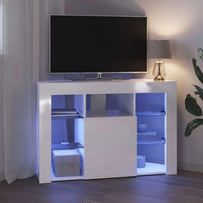 Sarok LED TV szekrény Magas fényű Fehér 104 x 40 x 68 cm