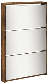 füstös tölgy 5 szintes cipőszekrény tükörrel 63 x 17 x 169,5 cm