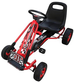 vidaXL Pedálos gokart állítható üléssel piros