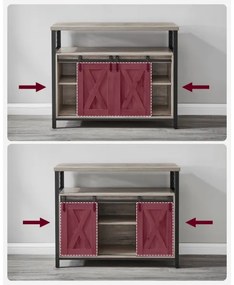 FIRA tolóajtós komód, taupe/fekete színben