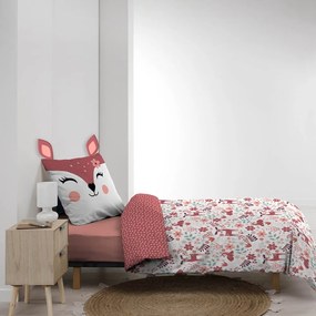 Fehér-rózsaszín egyszemélyes pamut gyerek ágyneműhuzat 140x200 cm Bichette – douceur d'intérieur