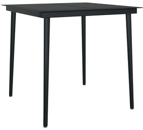5 részes fekete polyrattan üveg kerti étkezőgarnitúra