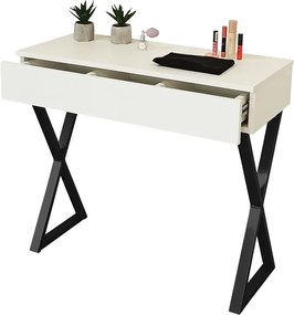 Konzol Fehér Matt Fiókos Fekete Lábak X 90CM