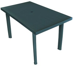 vidaXL zöld műanyag kerti asztal 126 x 76 x 72 cm
