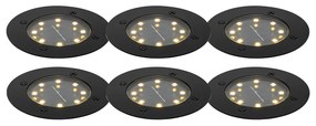 6 darabos fekete talajspot szett LED-del, IP65 napelemes - Terry