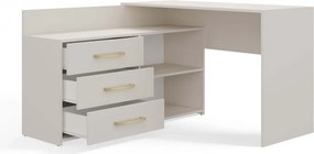 Dany sarok íróasztal polccal, tárolóval, 120x76x50 cm, kasmír